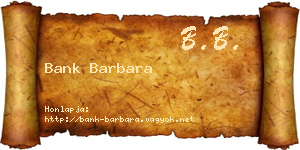 Bank Barbara névjegykártya