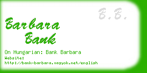 barbara bank business card